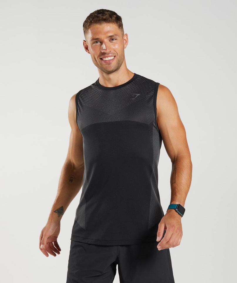 Podkoszulki Gymshark Apex Seamless Męskie Czarne | PL 574CZU